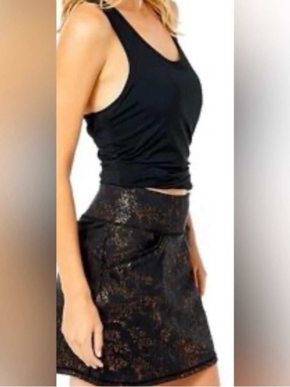 Lilly Pulitzer Sabbia Skort Black Metallic Textured Night Out Holiday Size L